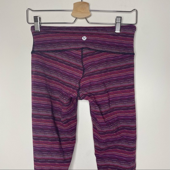 Lululemon Wunder Under Pants Leggings Space Dye Twist Regal Plum Size 6 - Picture 3 of 10